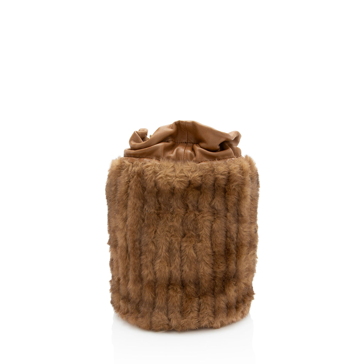 Saint Laurent Calfskin Faux Fur Bucket Bag