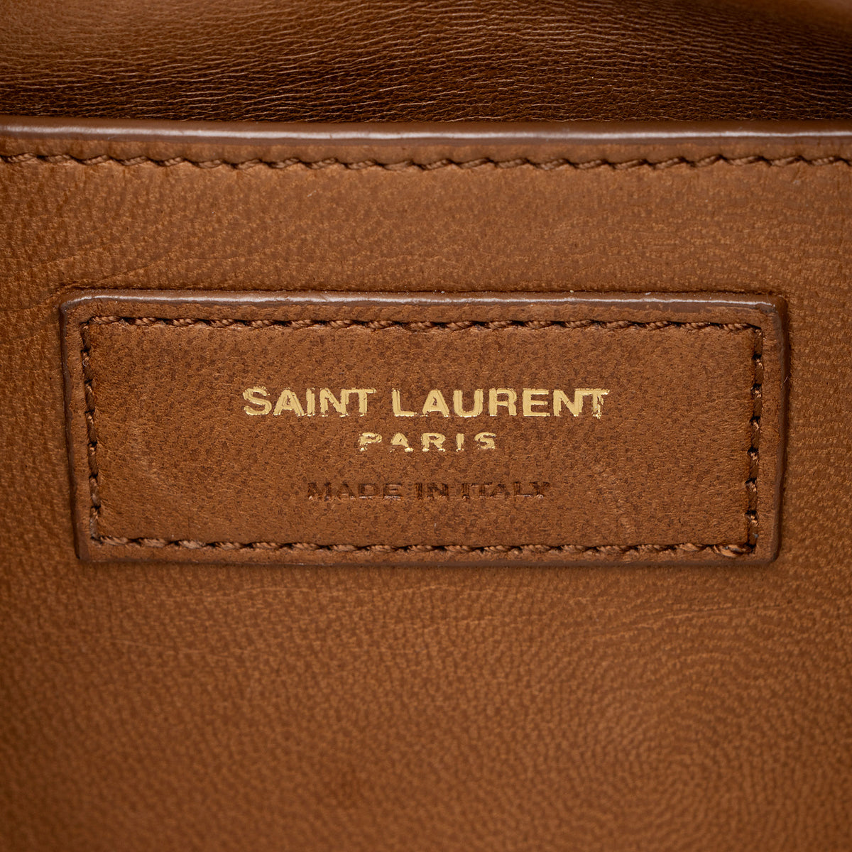 Saint Laurent Calfskin Faux Fur Bucket Bag