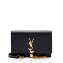 Saint Laurent Calfskin Monogram Kate Tassel Chain Wallet (SHF-GJz8iT)