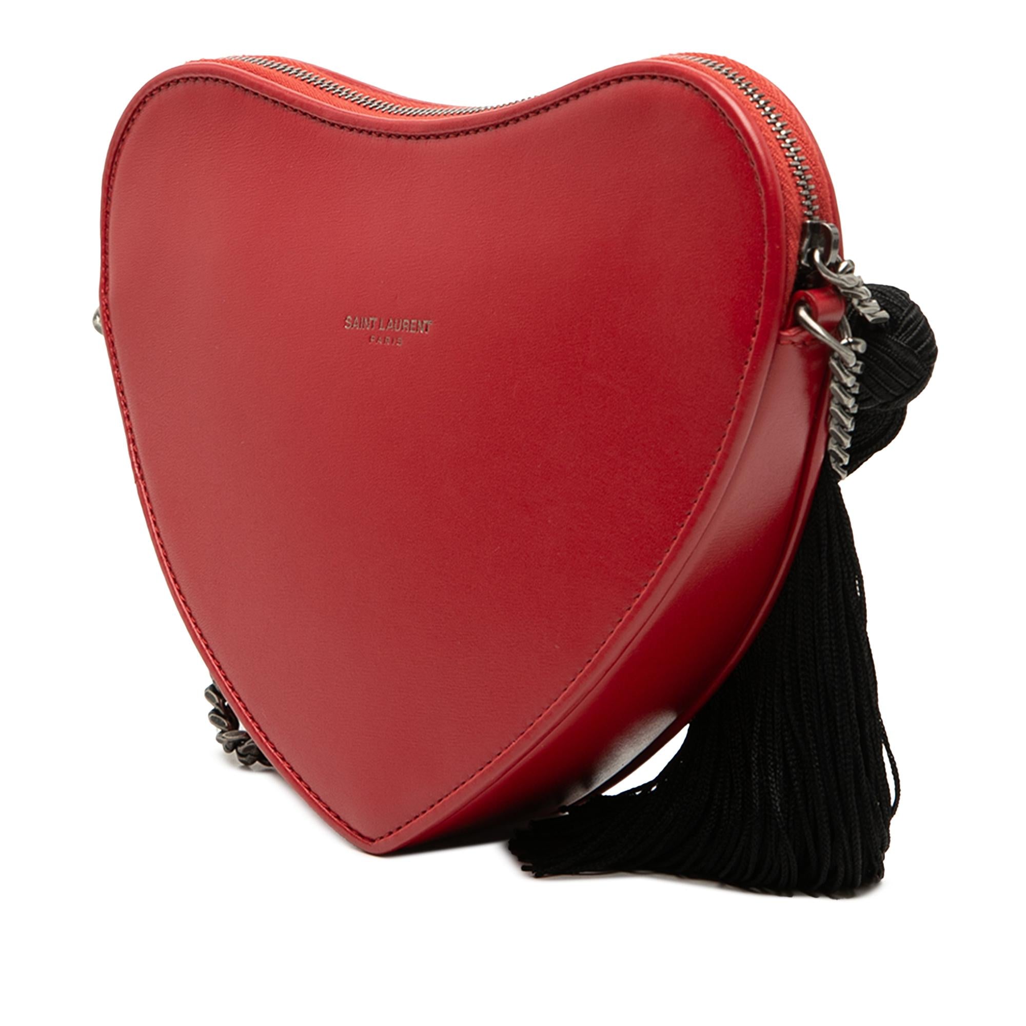 Saint Laurent Calfskin Monogram Sac Coeur Tassel Crossbody