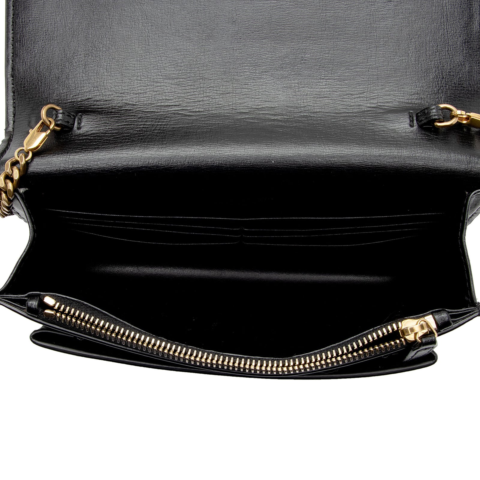 Saint Laurent Calfskin Monogram Sunset Mini Wallet on Chain Bag SHF d LuxeDH