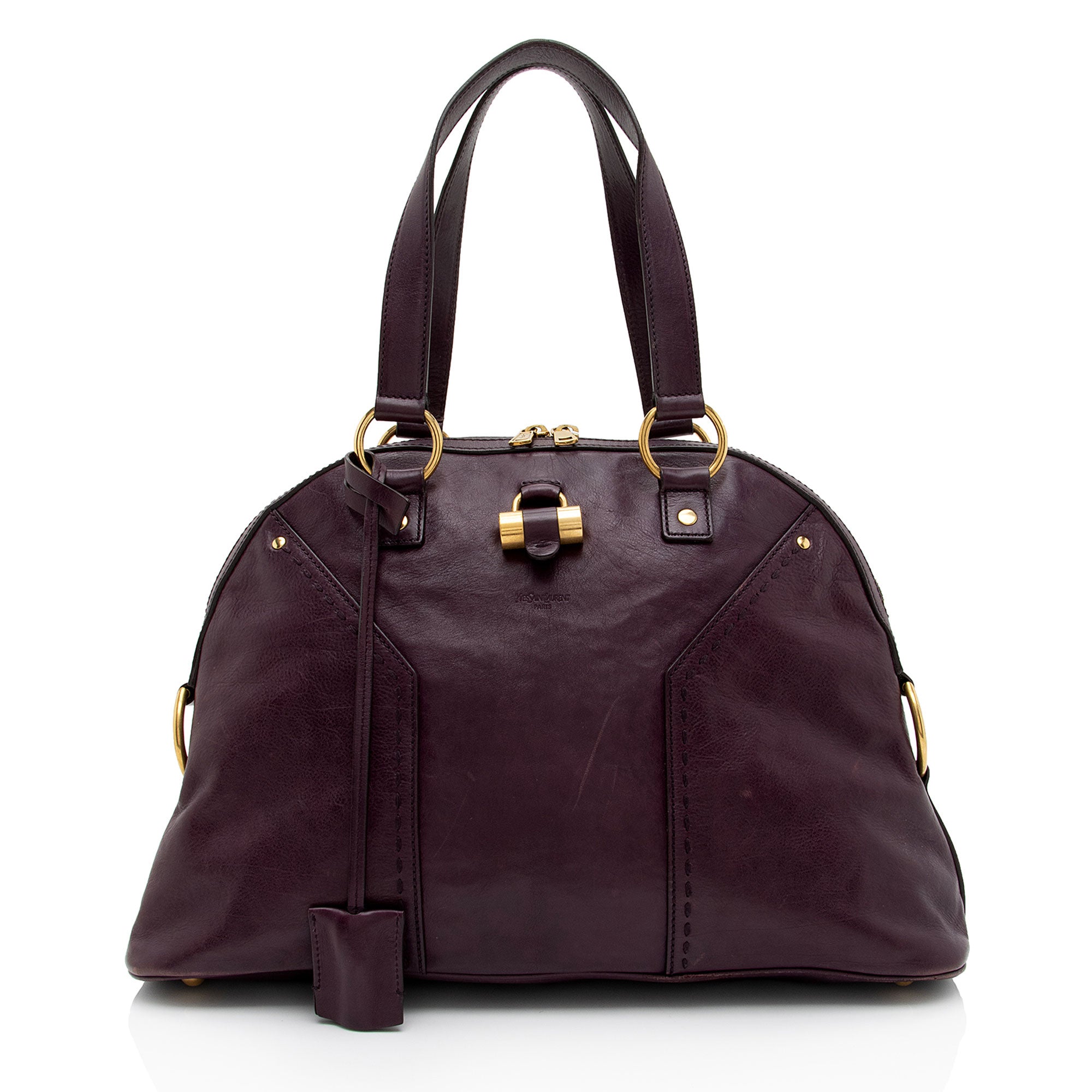 Saint Laurent Calfskin Muse Large Satchel (SHF-uHLQ3D)