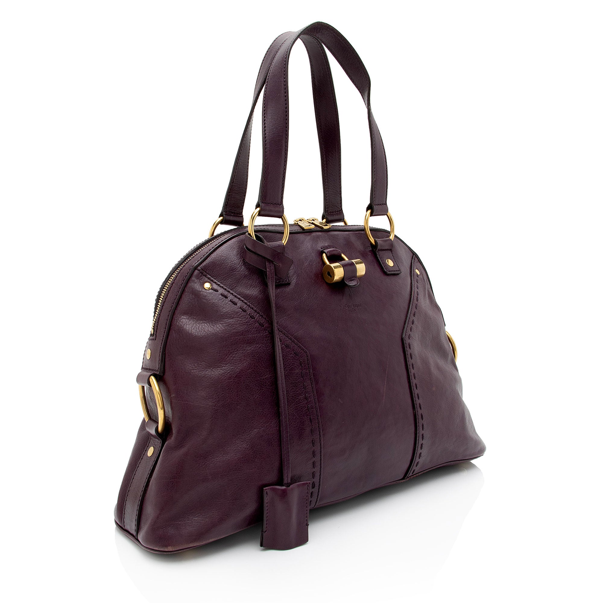 Saint Laurent Calfskin Muse Large Satchel (SHF-uHLQ3D)