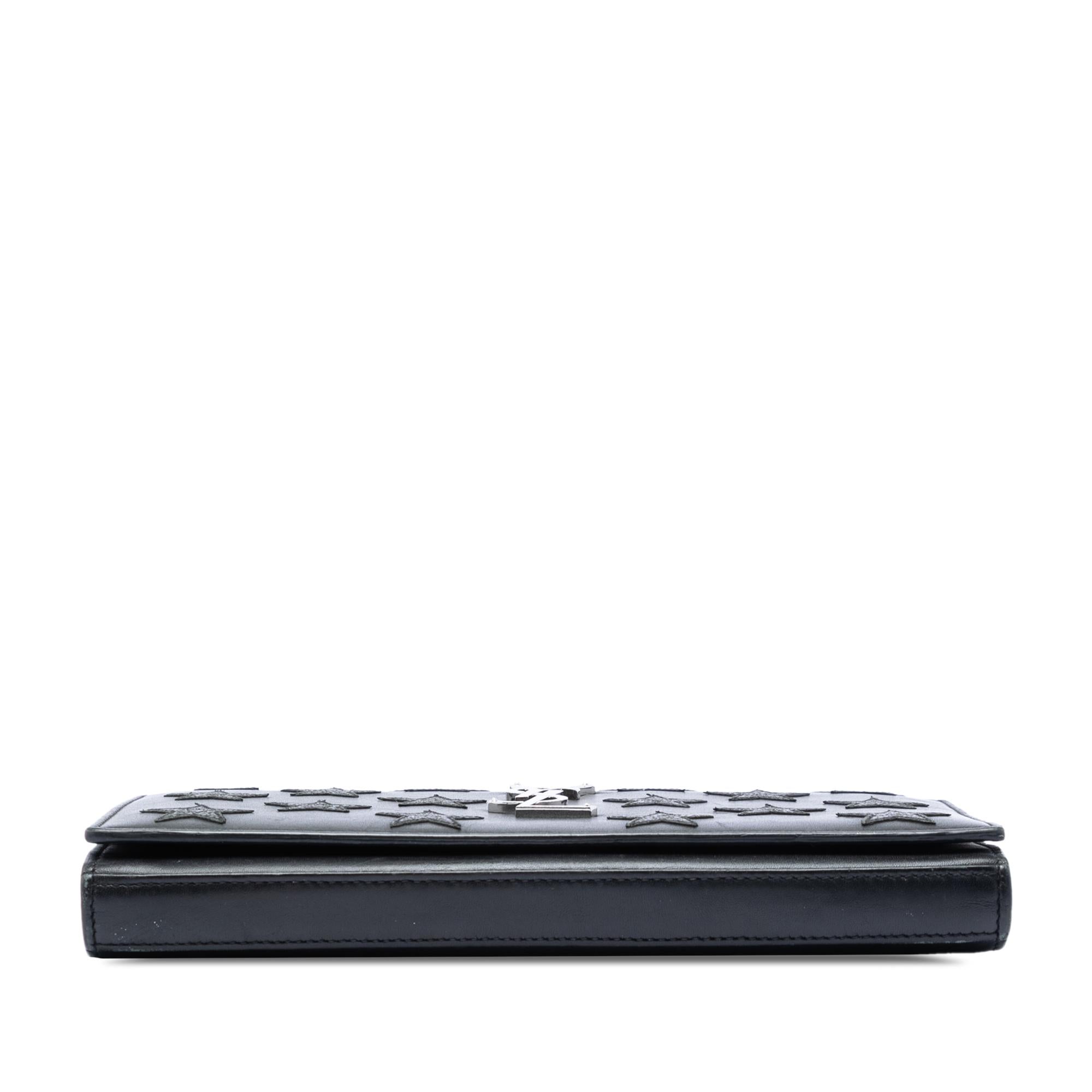Saint Laurent Calfskin Star Applique Classic Monogram Kate Wallet on Chain