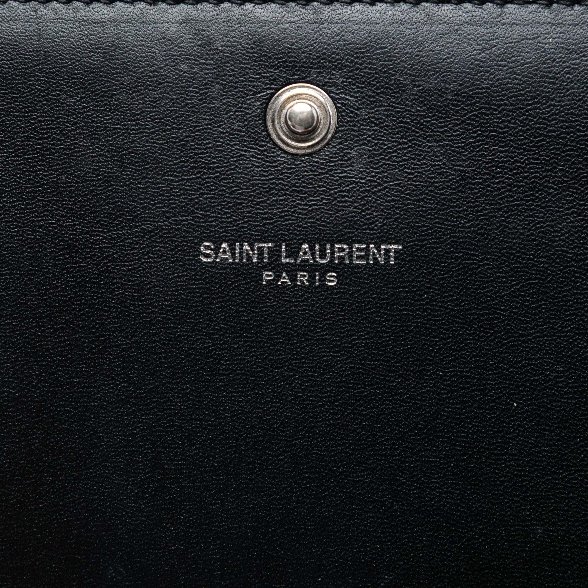 Saint Laurent Calfskin Star Applique Classic Monogram Kate Wallet on Chain