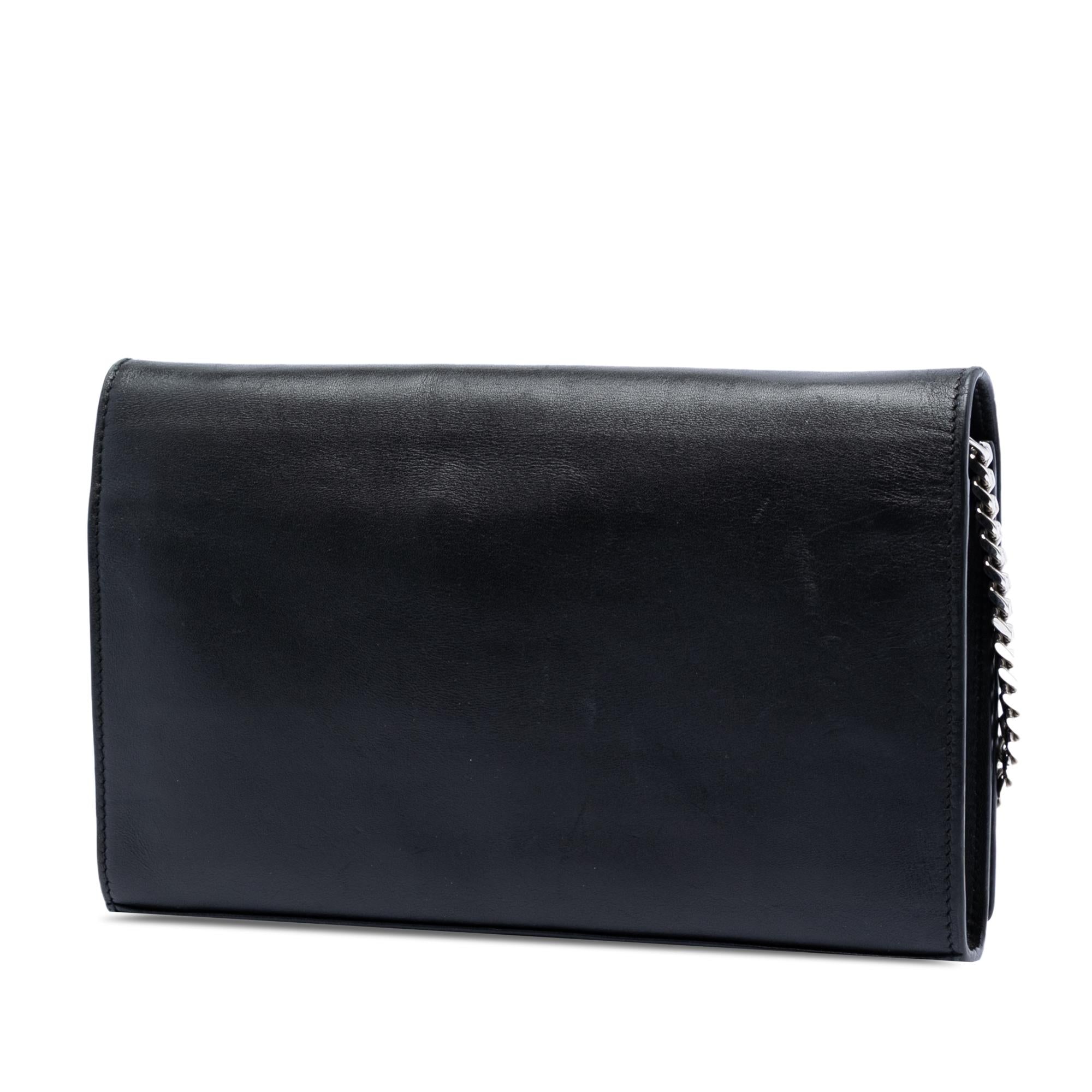 Saint Laurent Calfskin Star Applique Classic Monogram Kate Wallet on Chain