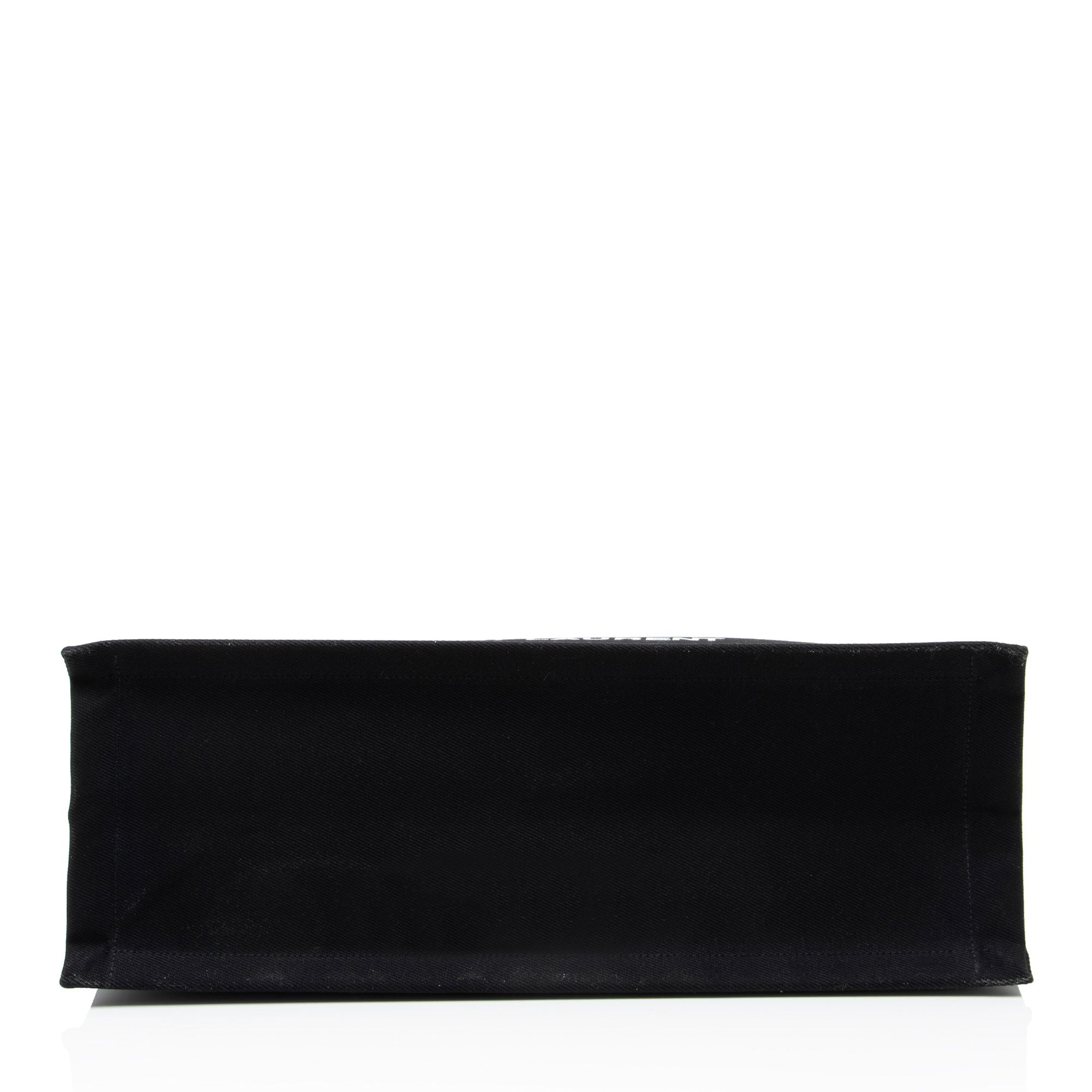 Saint Laurent Canvas Calfskin Rive Gauche Large Tote