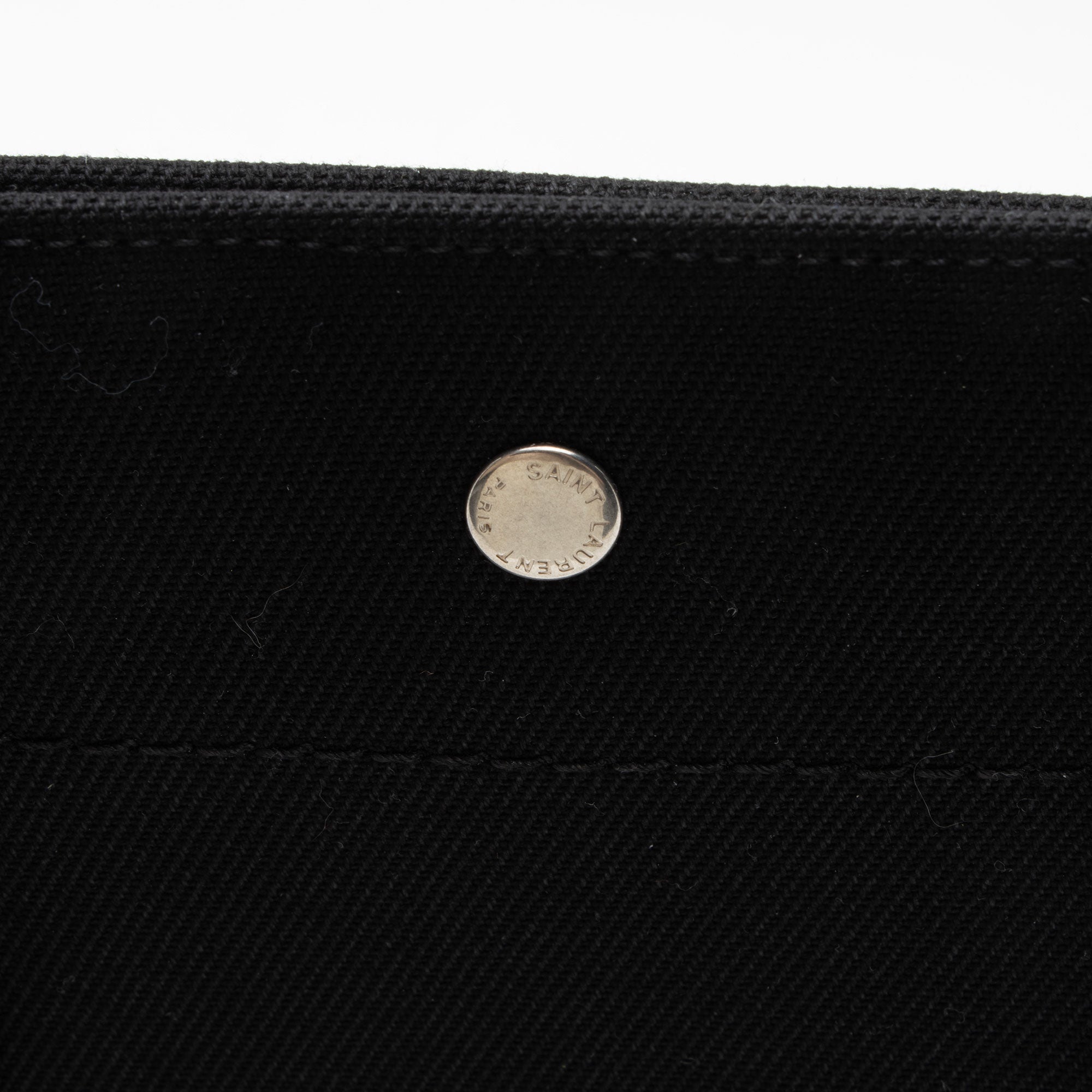 Saint Laurent Canvas Calfskin Rive Gauche Large Tote