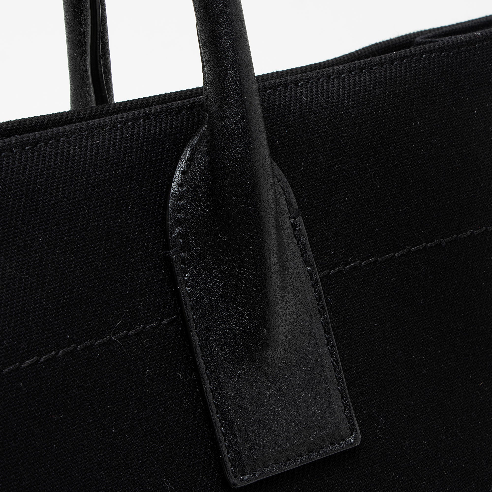 Saint Laurent Canvas Calfskin Rive Gauche Large Tote