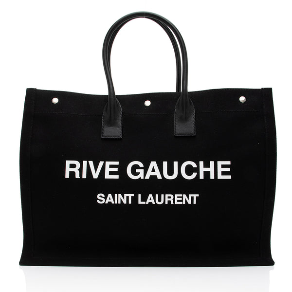 Saint Laurent Canvas Calfskin Rive Gauche Large Tote (SHF-PjHcZm)