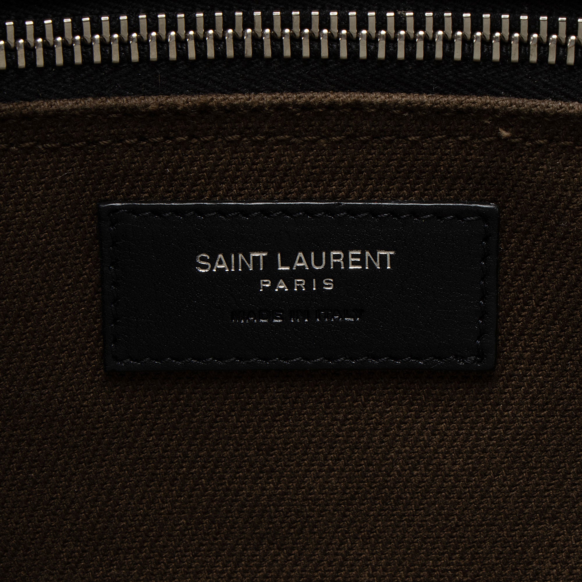 Saint Laurent Canvas Calfskin Rive Gauche Large Tote