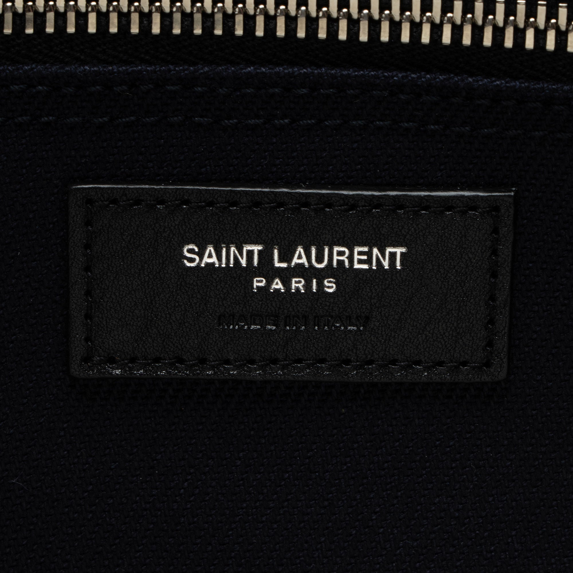Saint Laurent Canvas Calfskin Rive Gauche Large Tote