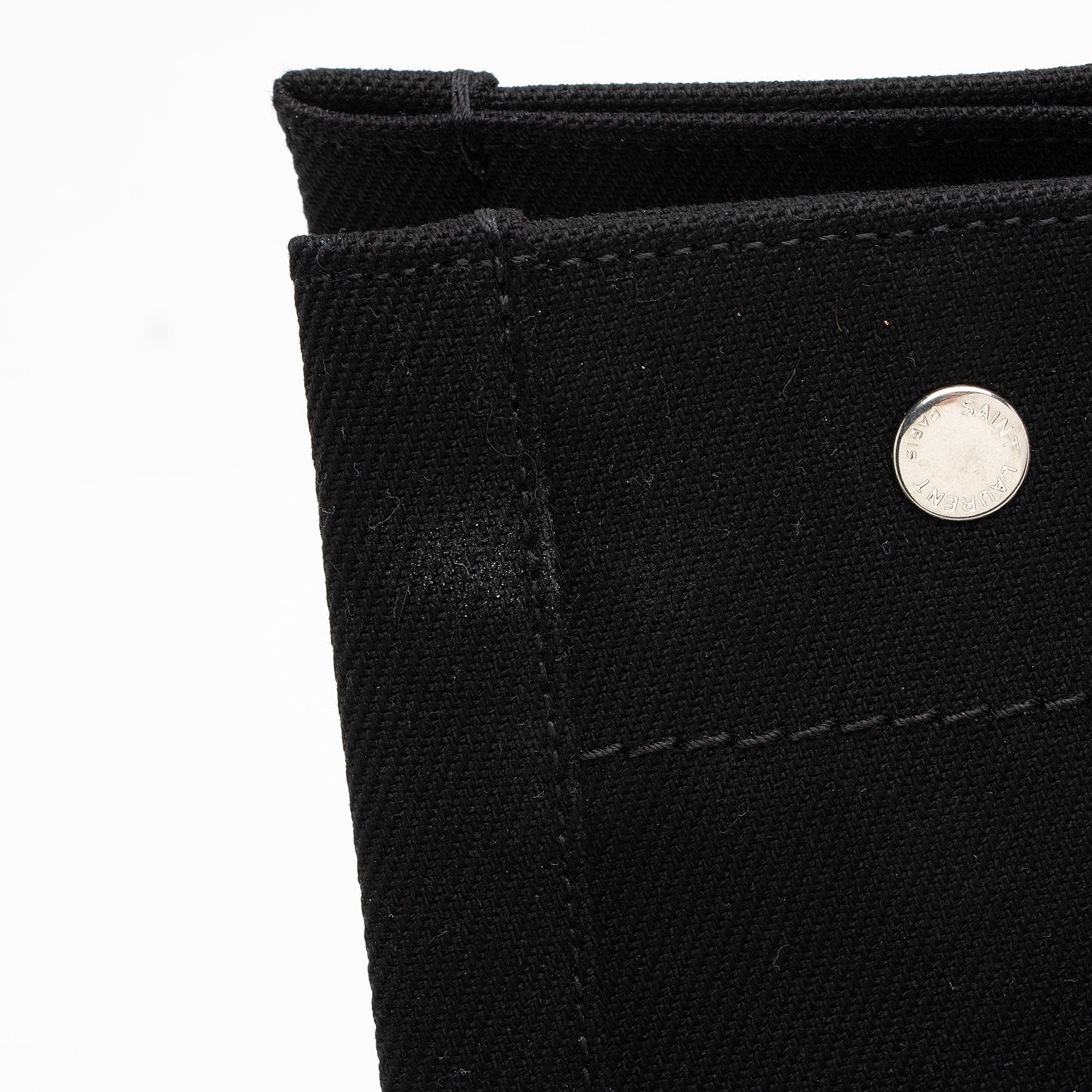 Saint Laurent Canvas Calfskin Rive Gauche Large Tote