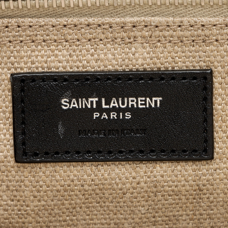 Saint Laurent Canvas Calfskin Rive Gauche Small Tote (SHF-zATjuK)