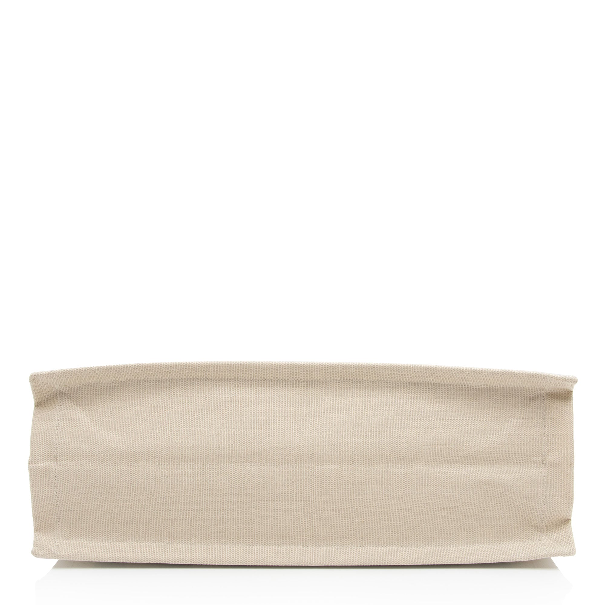 Saint Laurent Canvas Calfskin Striped Rive Gauche Large Tote