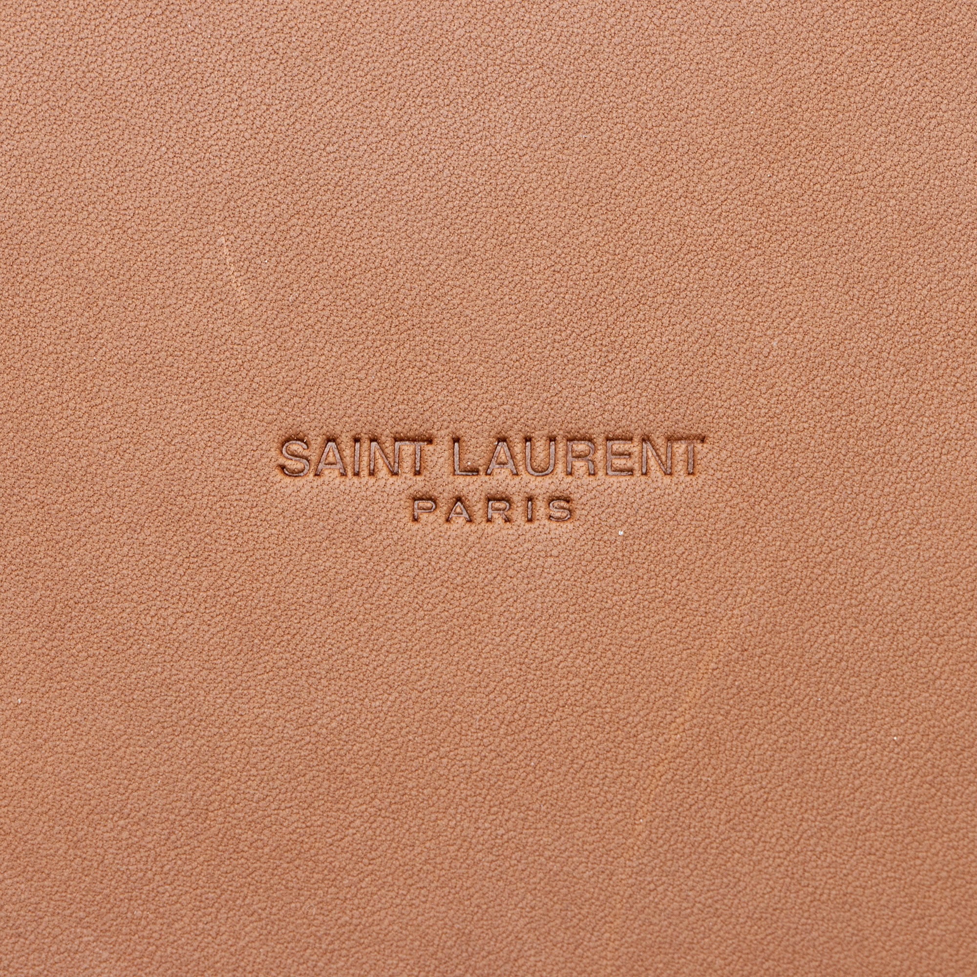 Saint Laurent Canvas Calfskin Trapezoid Rive Gauche Tote