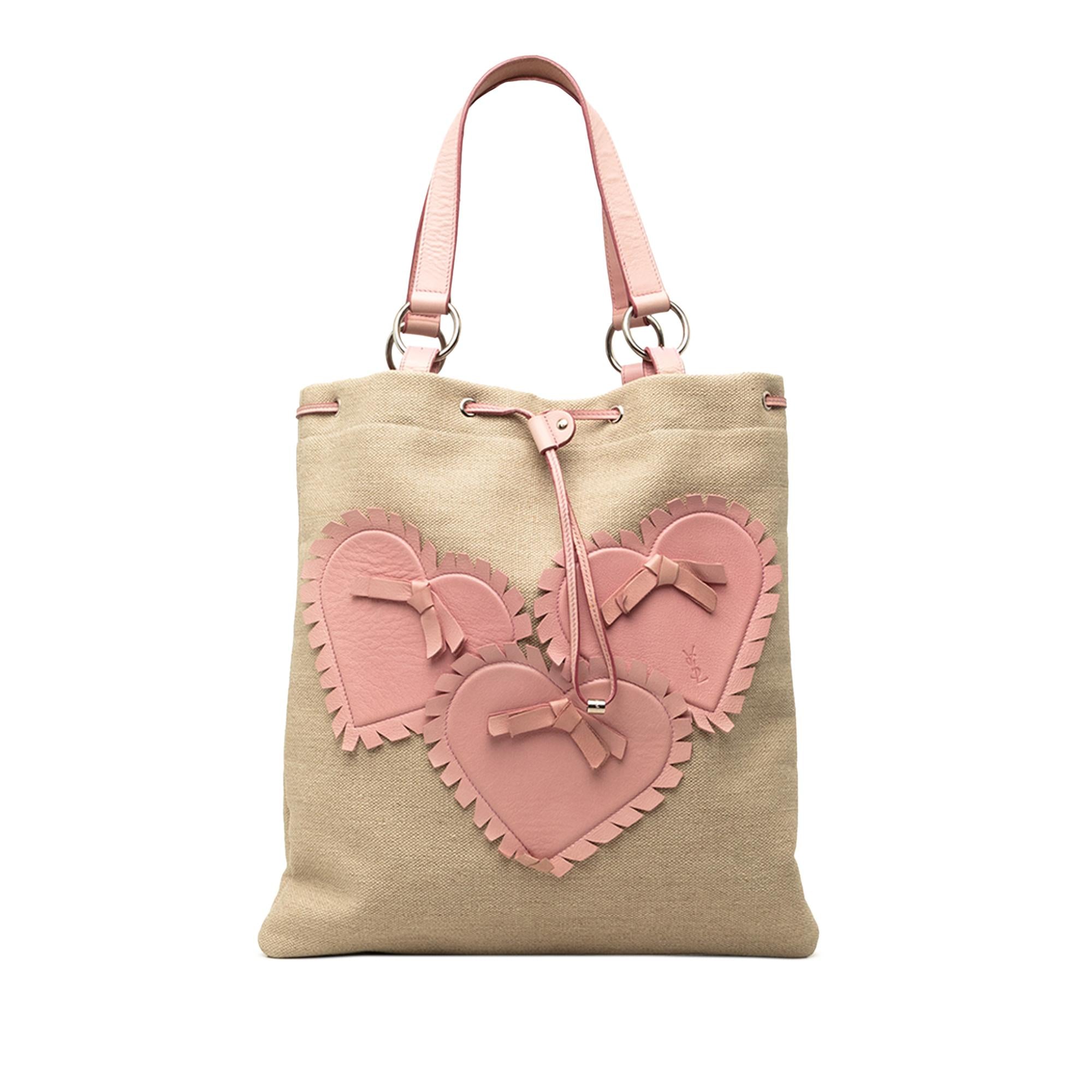 Saint Laurent Canvas Heart Kahala Tote