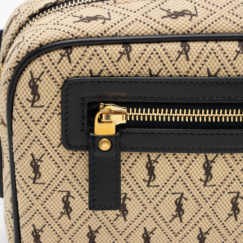 Saint Laurent Monogram All Over Canvas Camera Bag