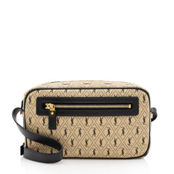 Saint Laurent Monogram All Over Tote In Canvas And Smooth Leather in  Natural