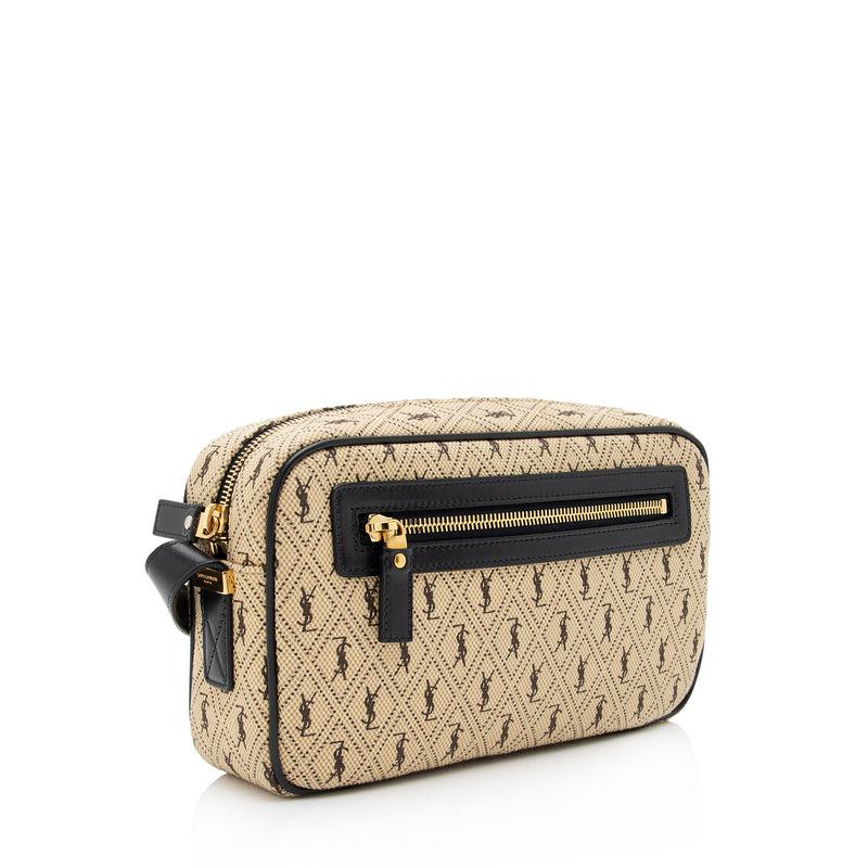 Le Monogramme small camera bag in canvas and smooth leather, Saint Laurent