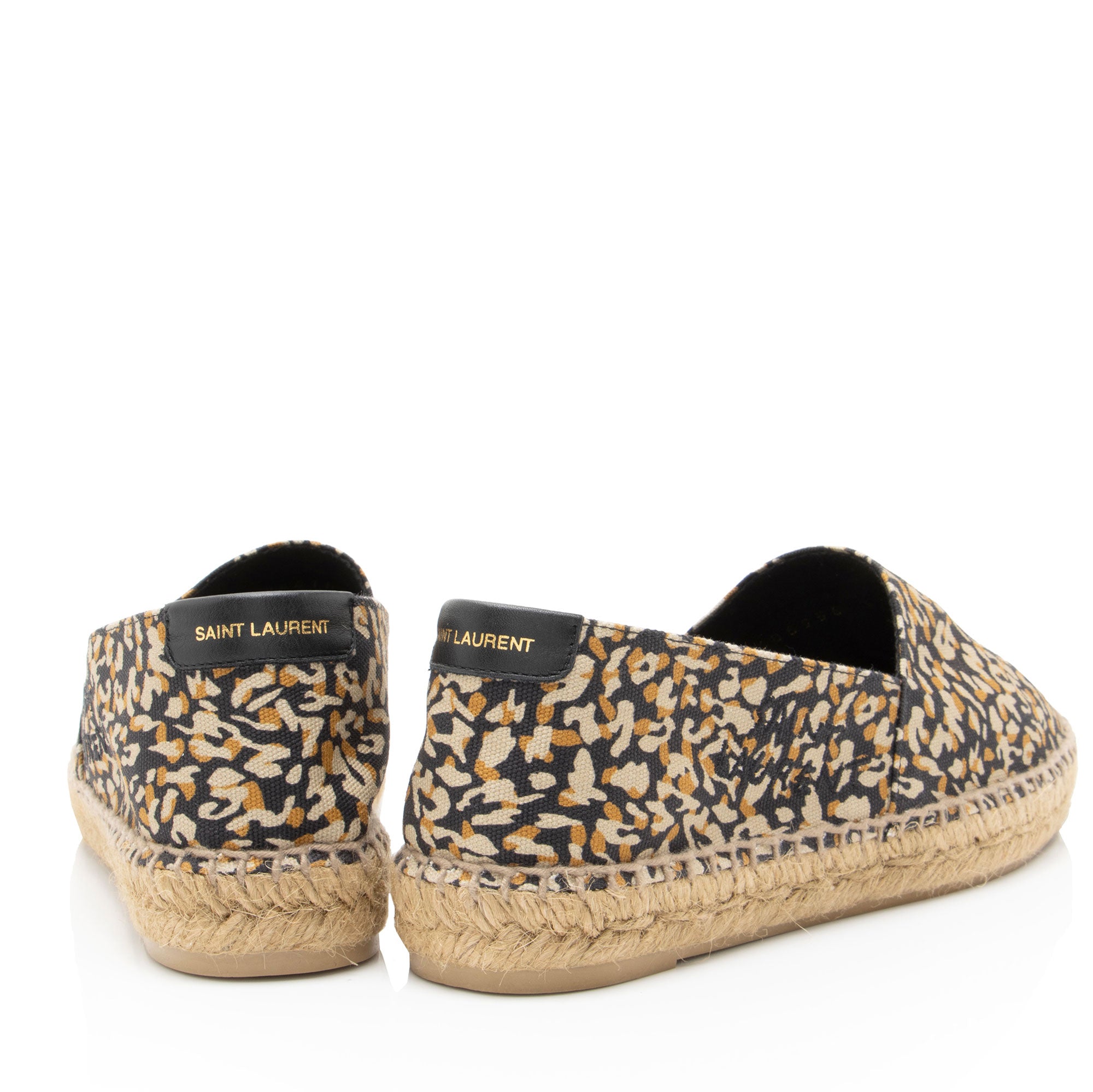 Saint Laurent Canvas Leopard Print Espadrilles - Size 6.5 / 36.5