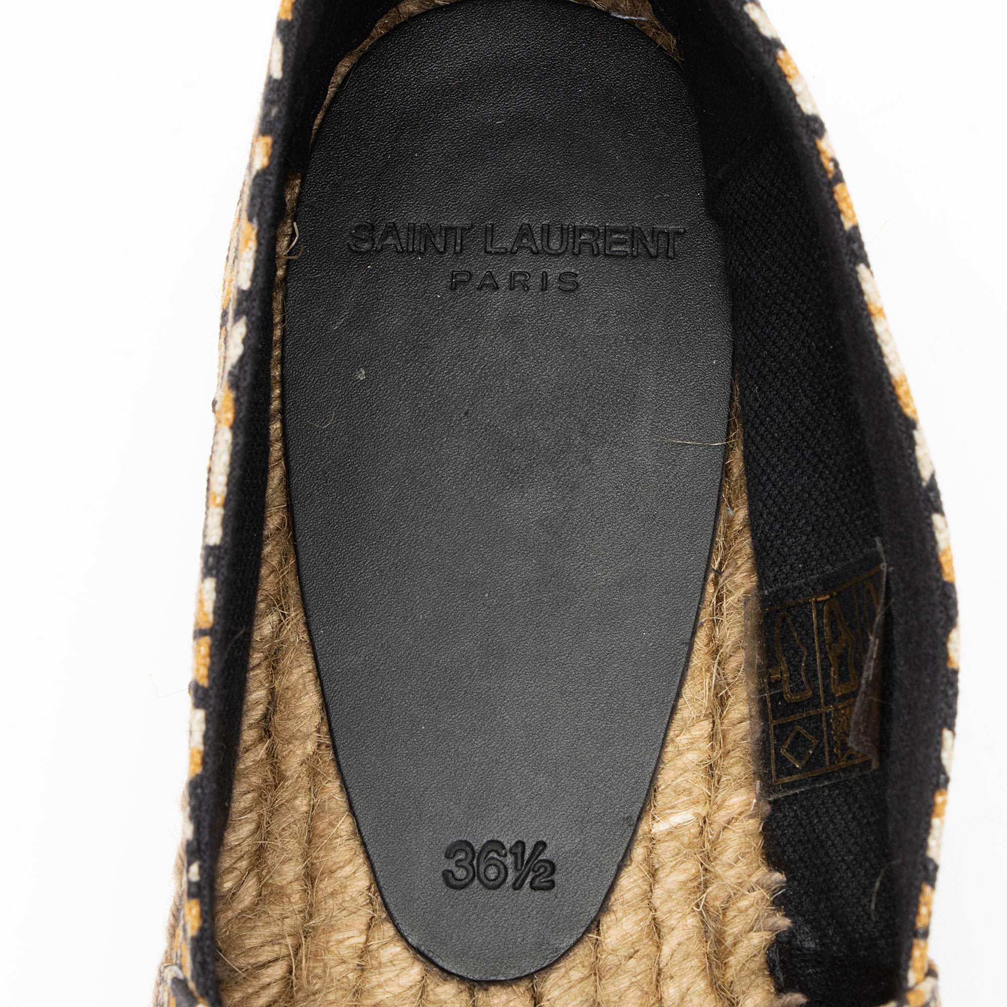 Saint Laurent Canvas Leopard Print Espadrilles - Size 6.5 / 36.5