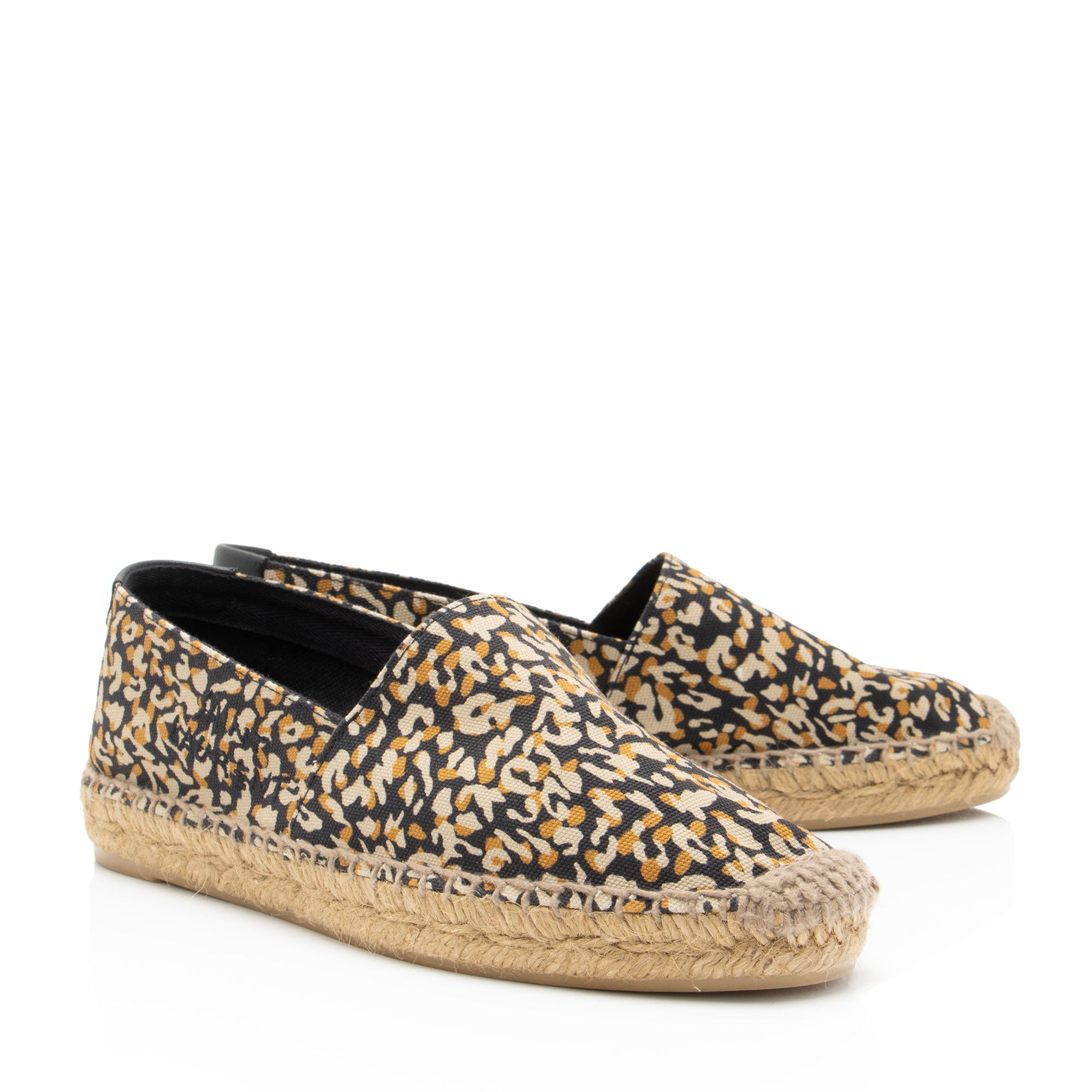 Saint Laurent Canvas Leopard Print Espadrilles - Size 6.5 / 36.5