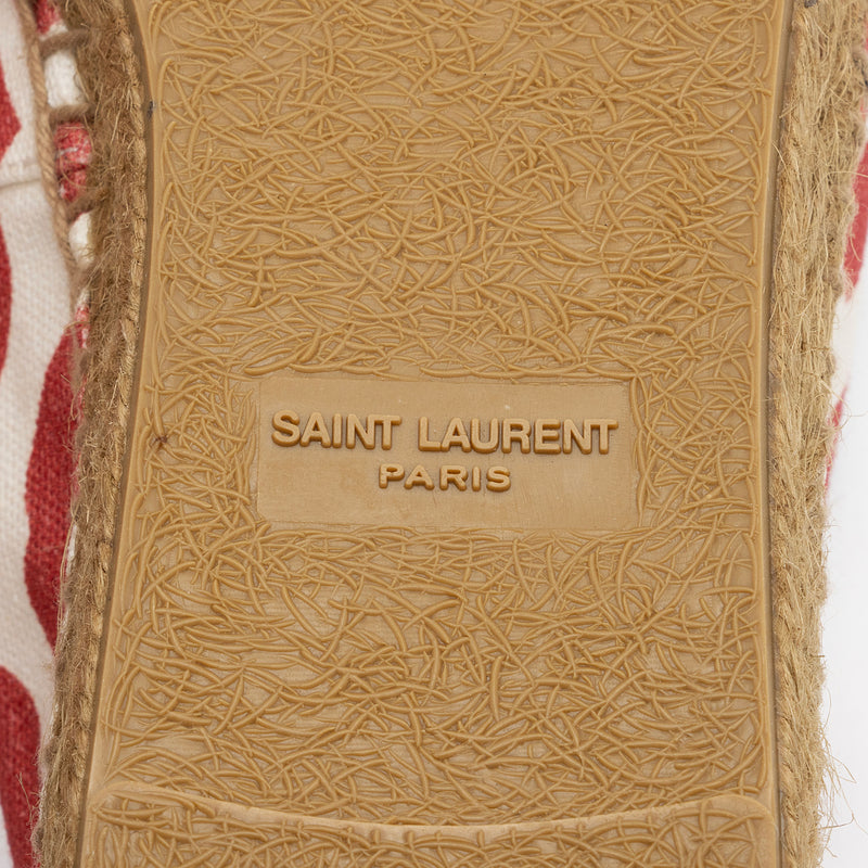 Saint Laurent Canvas Lip Print Espadrilles - Size 8.5 / 38.5 (SHF-rDUAGs)