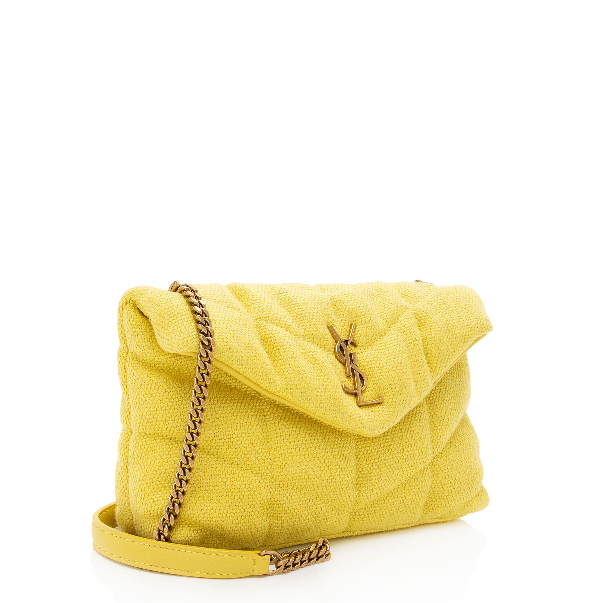 Saint Laurent Canvas Monogram Puffer LouLou Toy Shoulder Bag (SHF-k1xZIv)