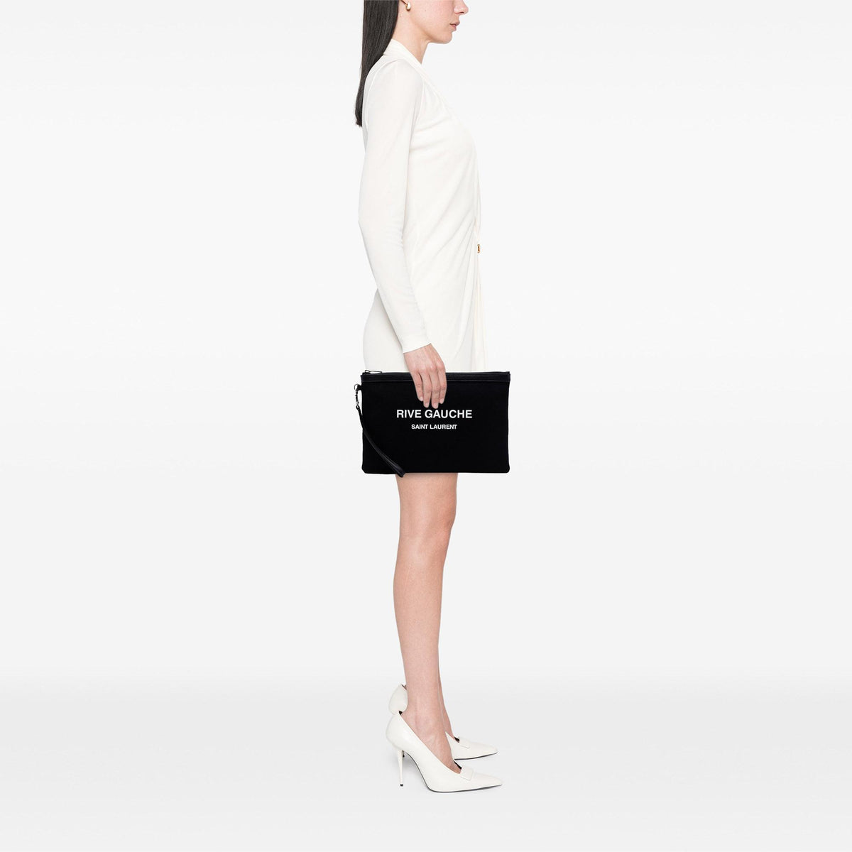 Saint Laurent Canvas Rive Gauche Clutch