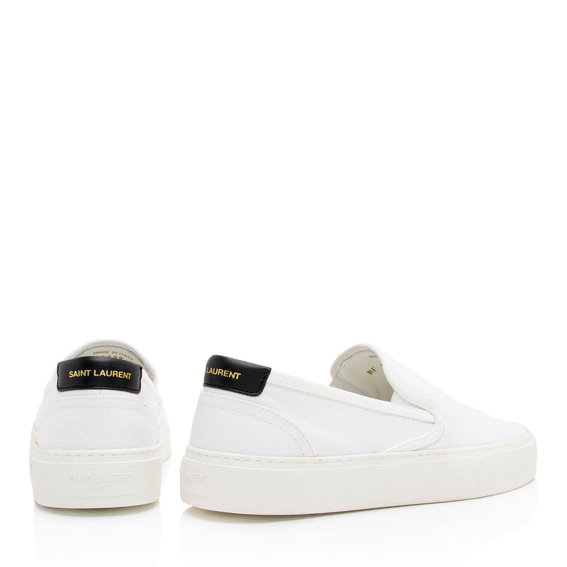 Saint Laurent Canvas Venice Slip On Sneakers - Size 8 / 38 (SHF-3po2eb)