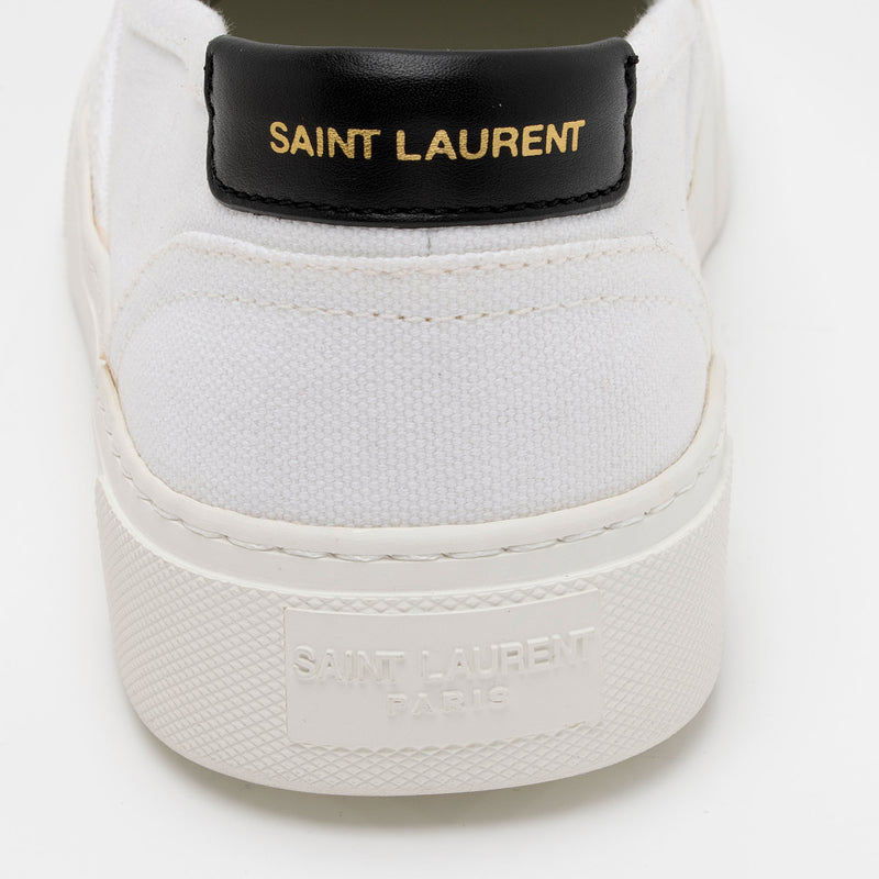 Saint Laurent Canvas Venice Slip On Sneakers - Size 8 / 38 (SHF-3po2eb)