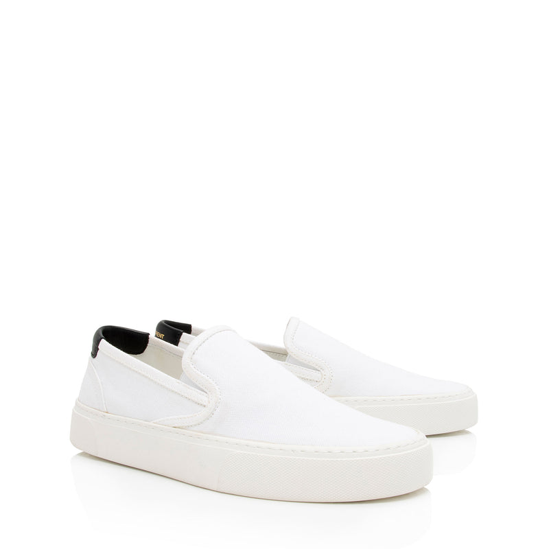 Saint Laurent Canvas Venice Slip On Sneakers - Size 8 / 38 (SHF-3po2eb)