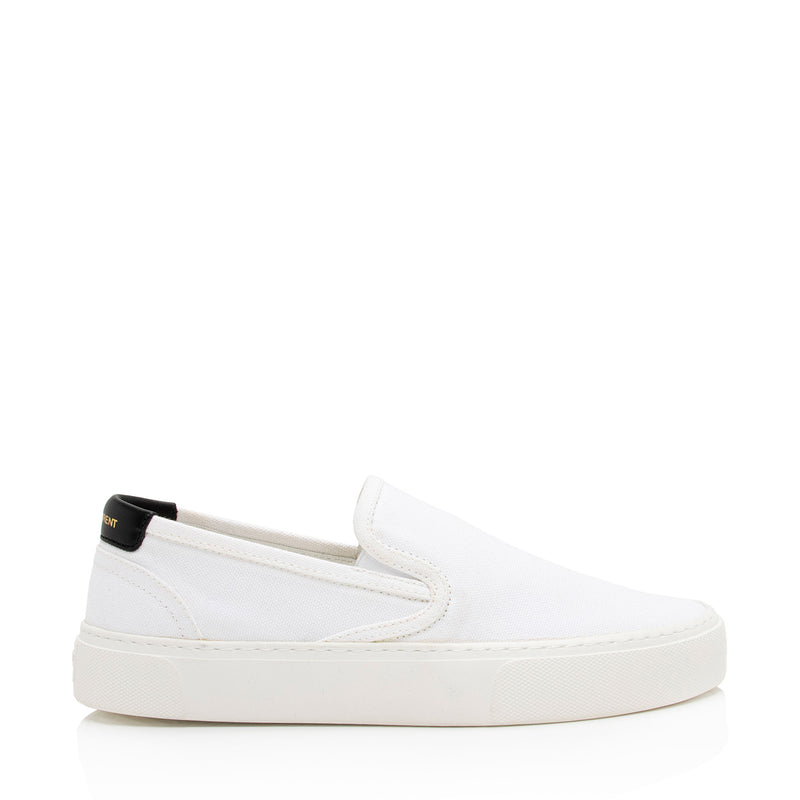 Saint Laurent Canvas Venice Slip On Sneakers - Size 8 / 38 (SHF-3po2eb)