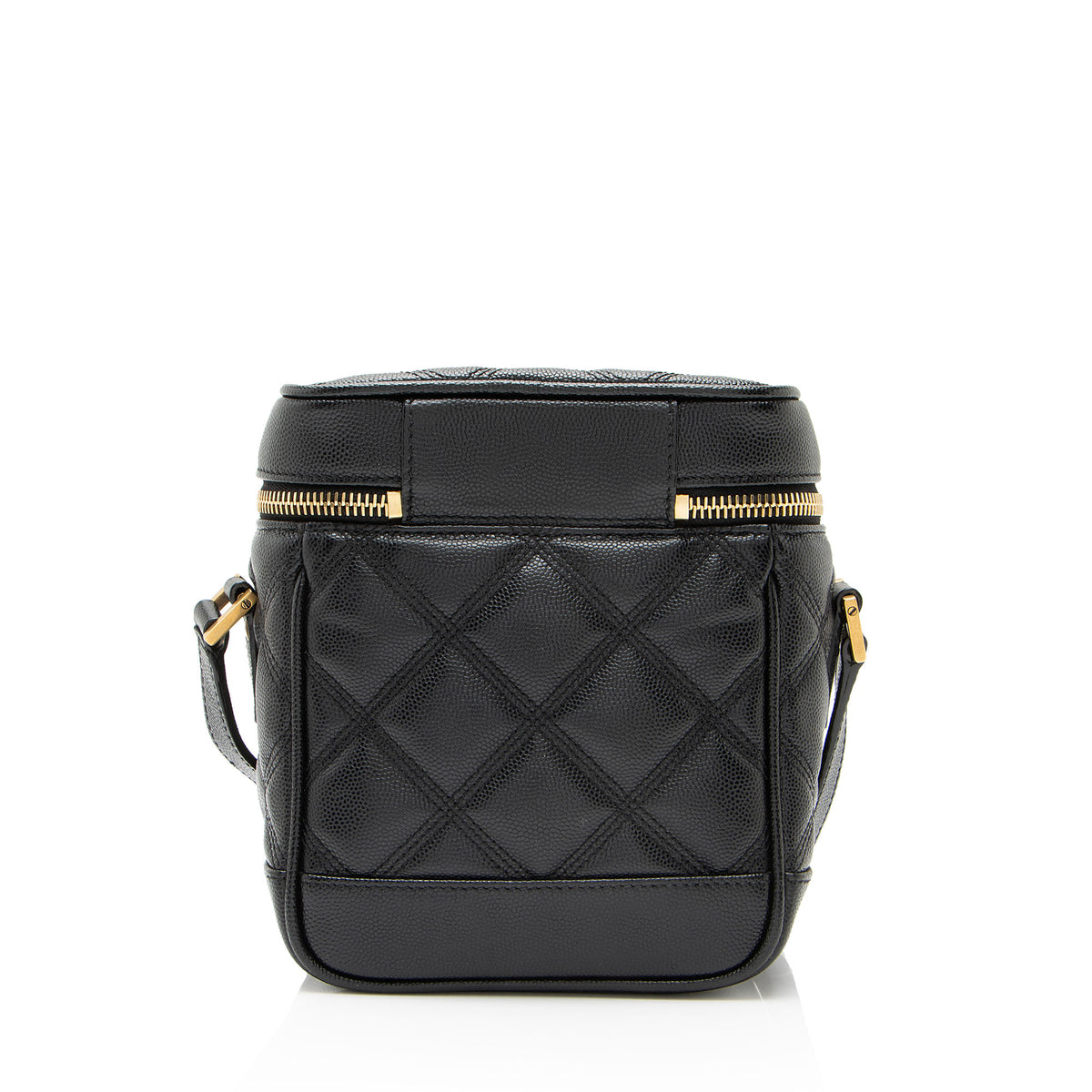 Saint Laurent Carré-Quilted Grain de Poudre Leather 80's Vanity Bag