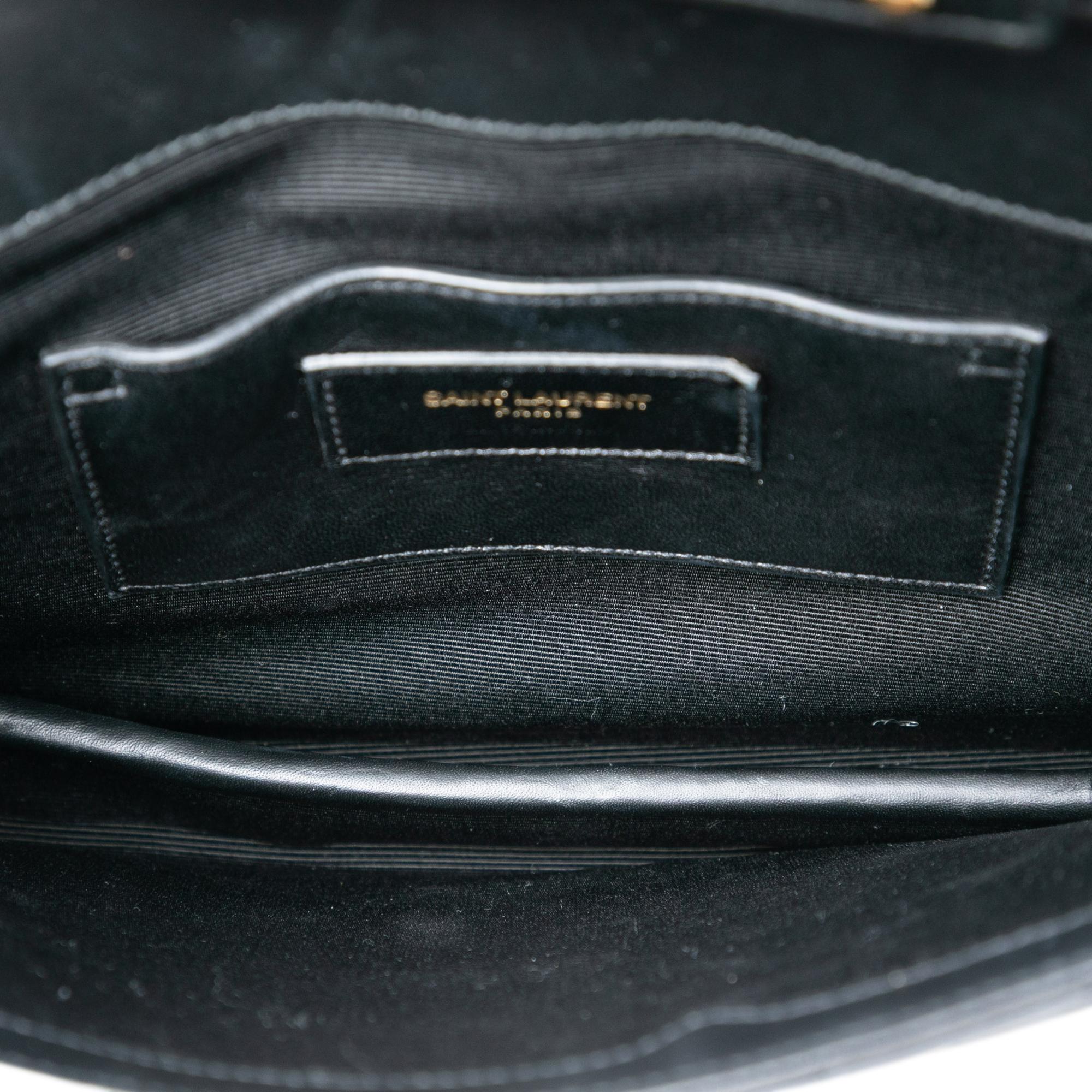 Saint Laurent Chevron Calfskin Classic Monogram Envelope Crossbody