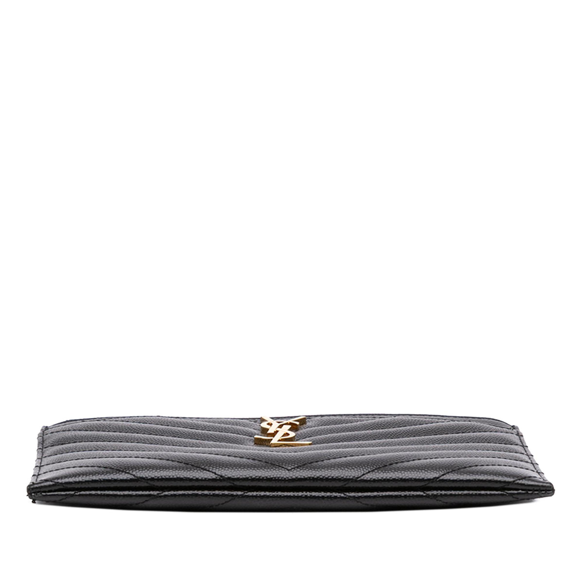 Saint Laurent Chevron Grain De Poudre Monogram Bill Pouch