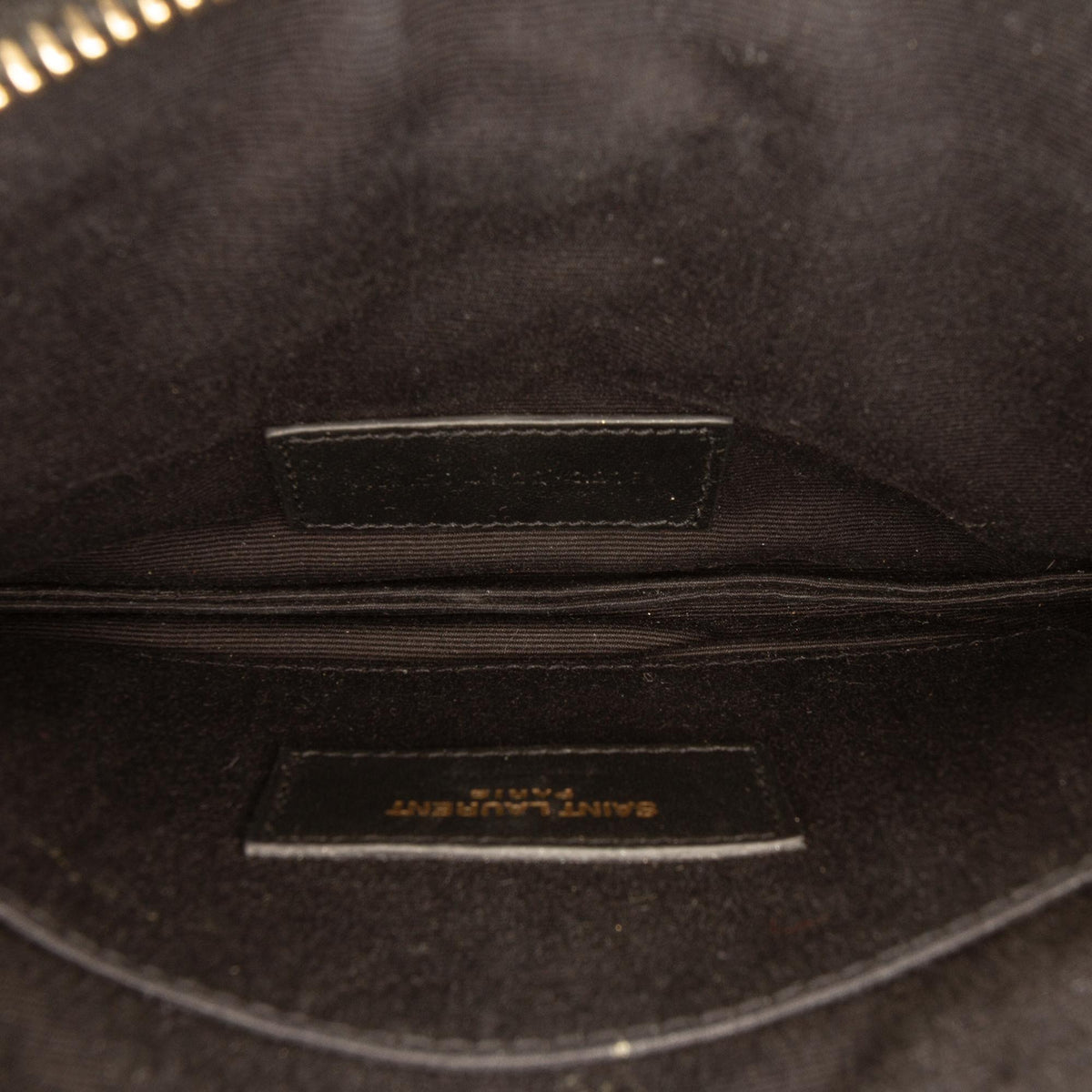 Saint Laurent Chevron Grain De Poudre Monogram Bill Pouch