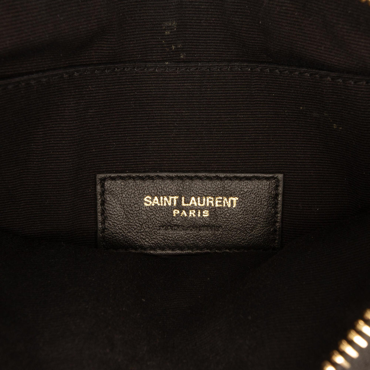 Saint Laurent Chevron Grain De Poudre Monogram Bill Pouch