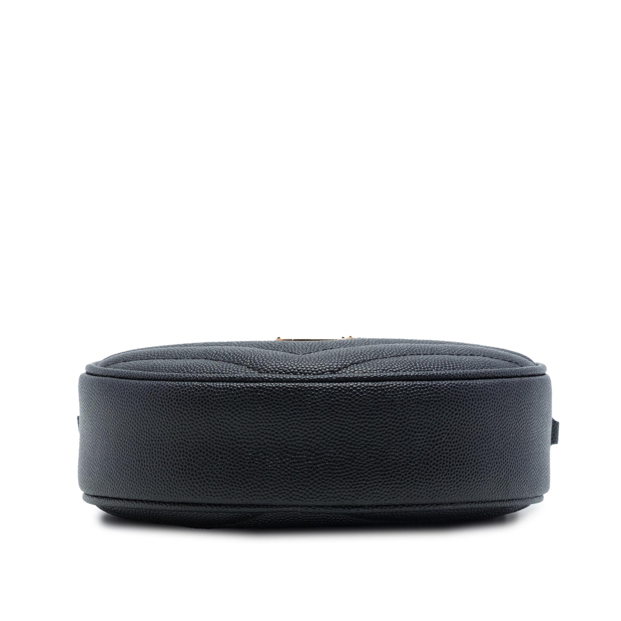 Saint Laurent Chevron Grain De Poudre Round Vinyle Camera Bag