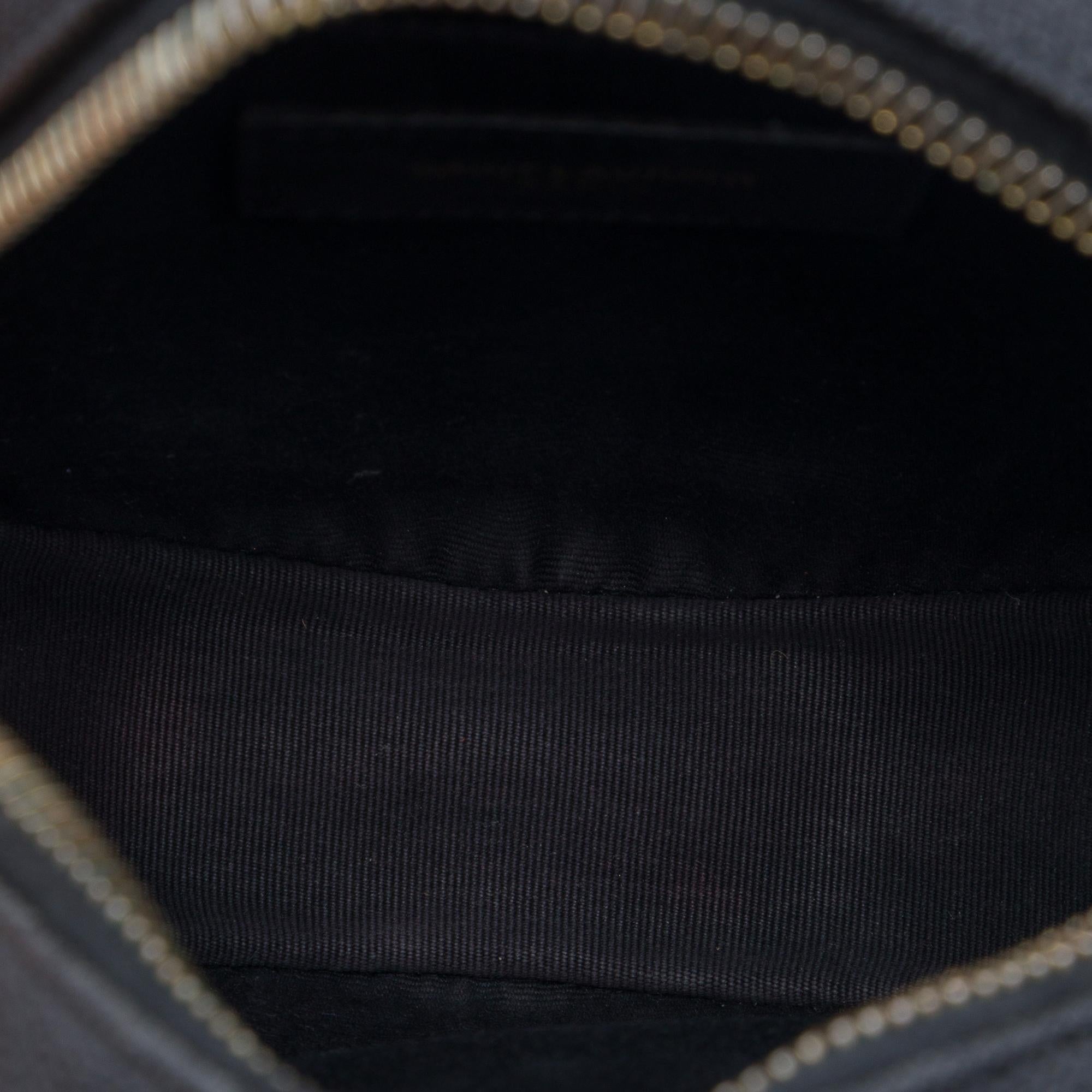 Saint Laurent Chevron Grain De Poudre Round Vinyle Camera Bag
