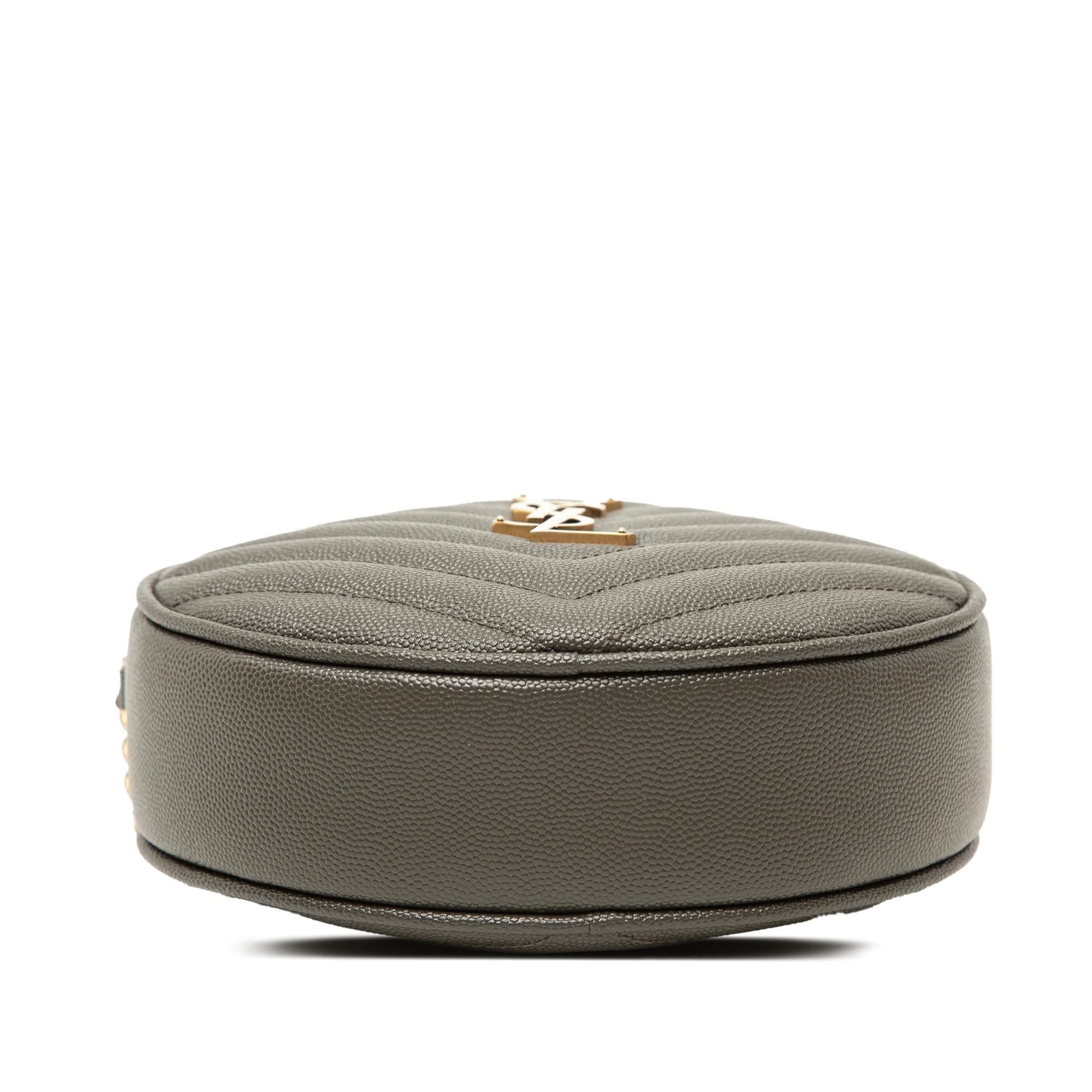 Saint Laurent Chevron Grain De Poudre Round Vinyle Camera Bag
