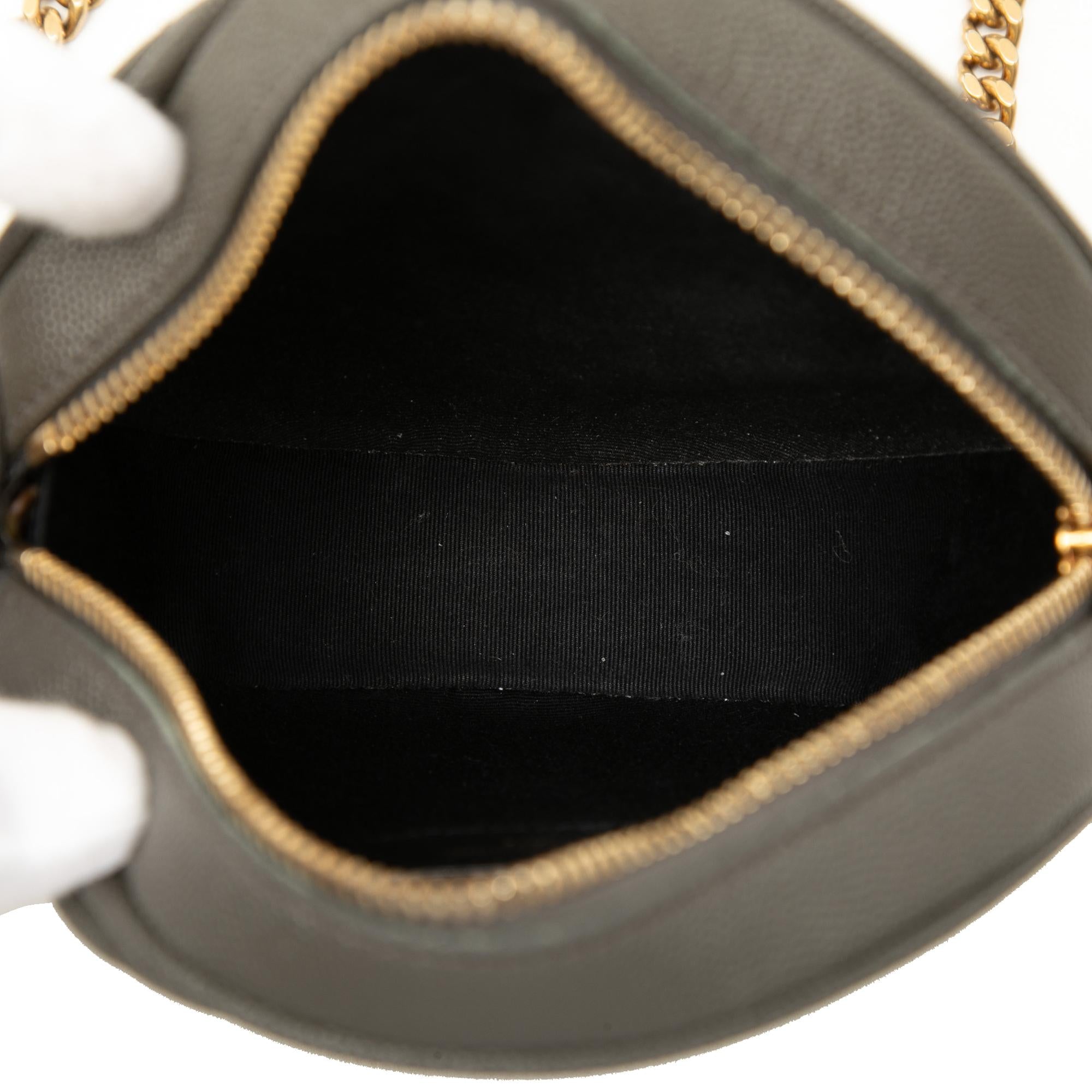 Saint Laurent Chevron Grain De Poudre Round Vinyle Camera Bag