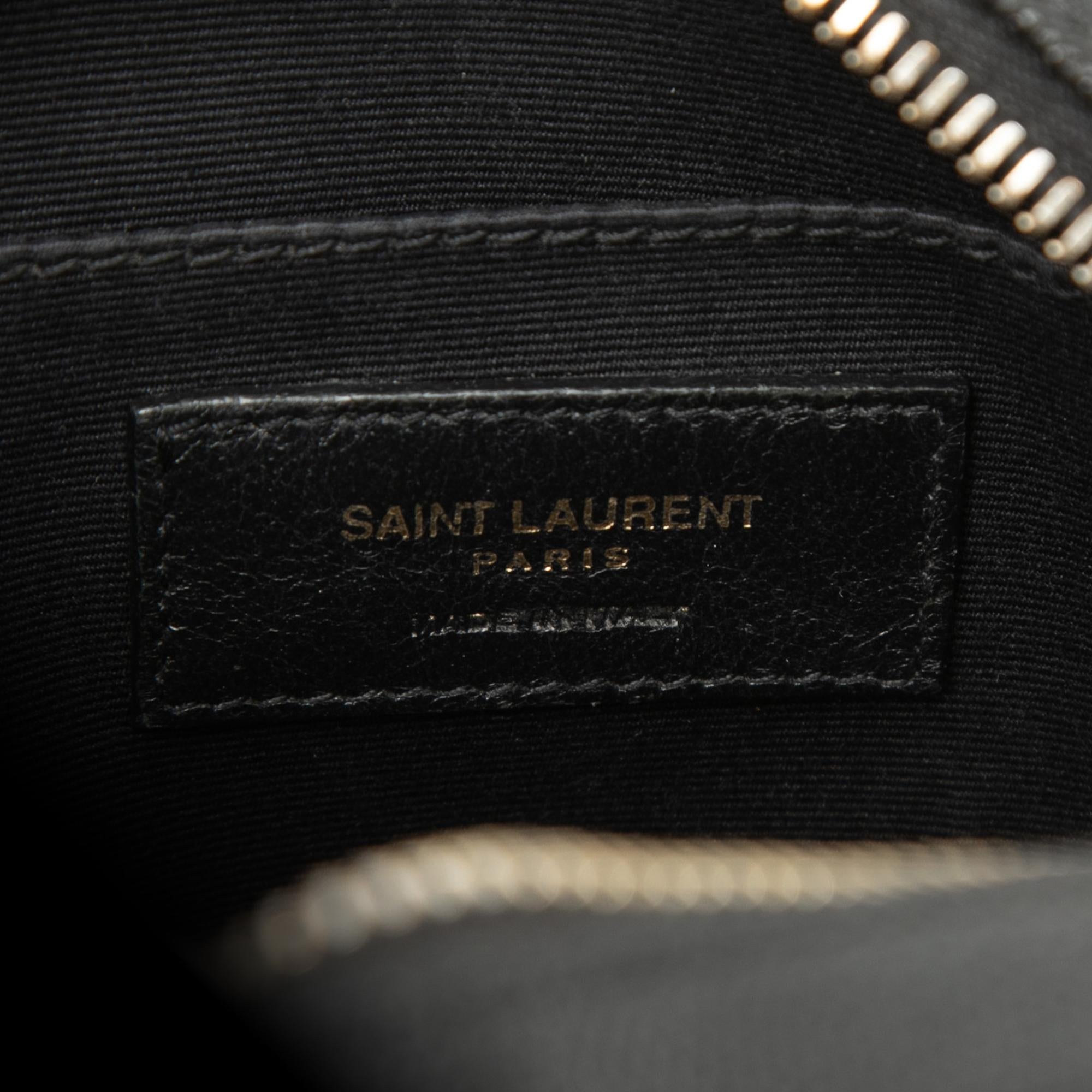 Saint Laurent Chevron Grain De Poudre Round Vinyle Camera Bag