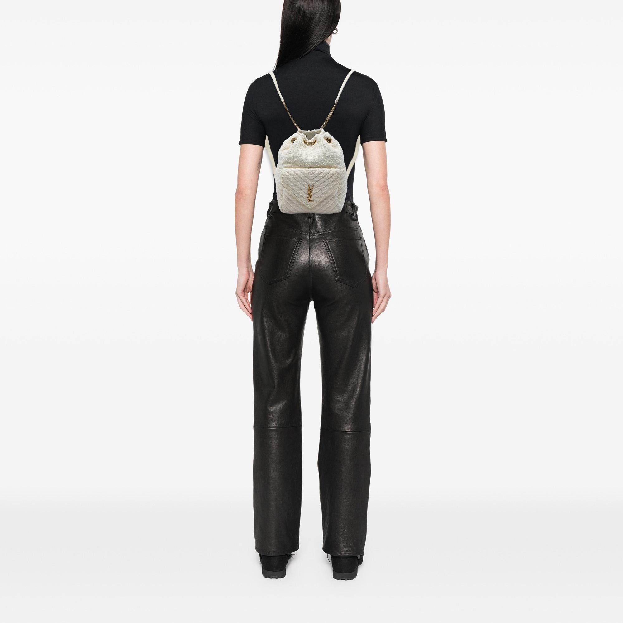 Saint Laurent Chevron Tweed Monogram Joe Backpack