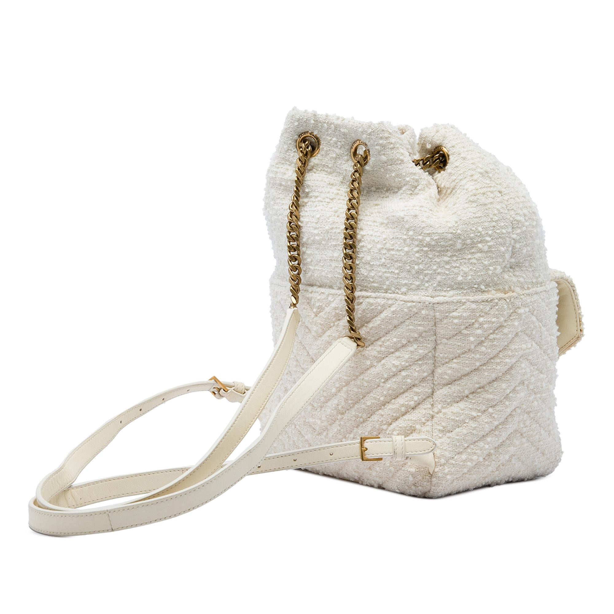Saint Laurent Chevron Tweed Monogram Joe Backpack