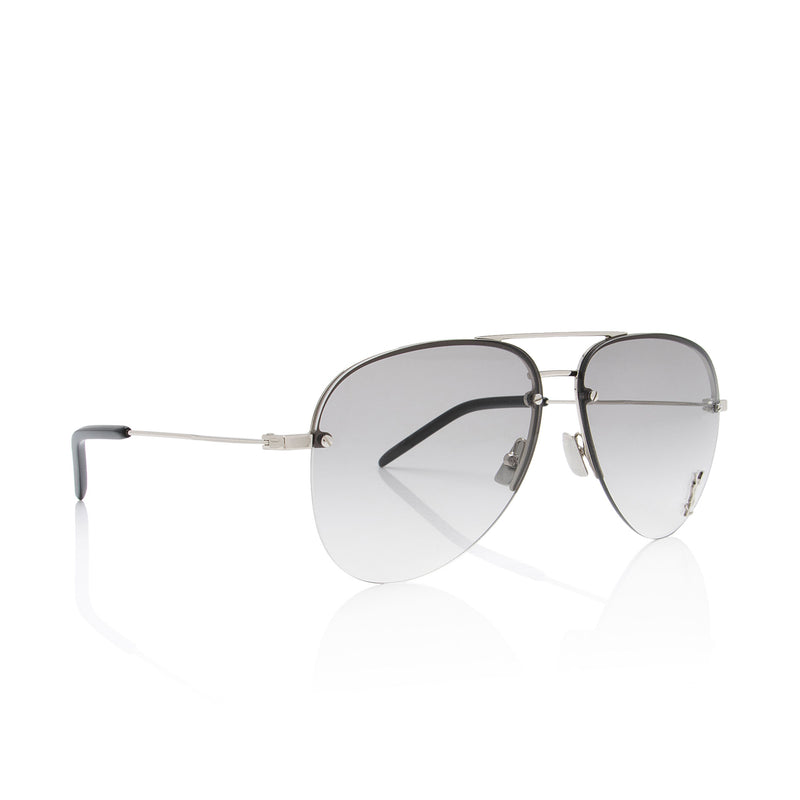 Saint Laurent Classic 11 Monochromatic Aviator Sunglasses (SHF-h7q9Tg)
