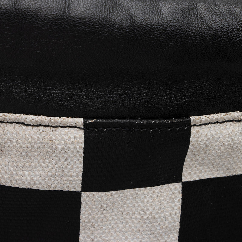 Saint Laurent Coated Canvas Checkered Teddy Drawstring Backpack (SHF-kt7eWZ)