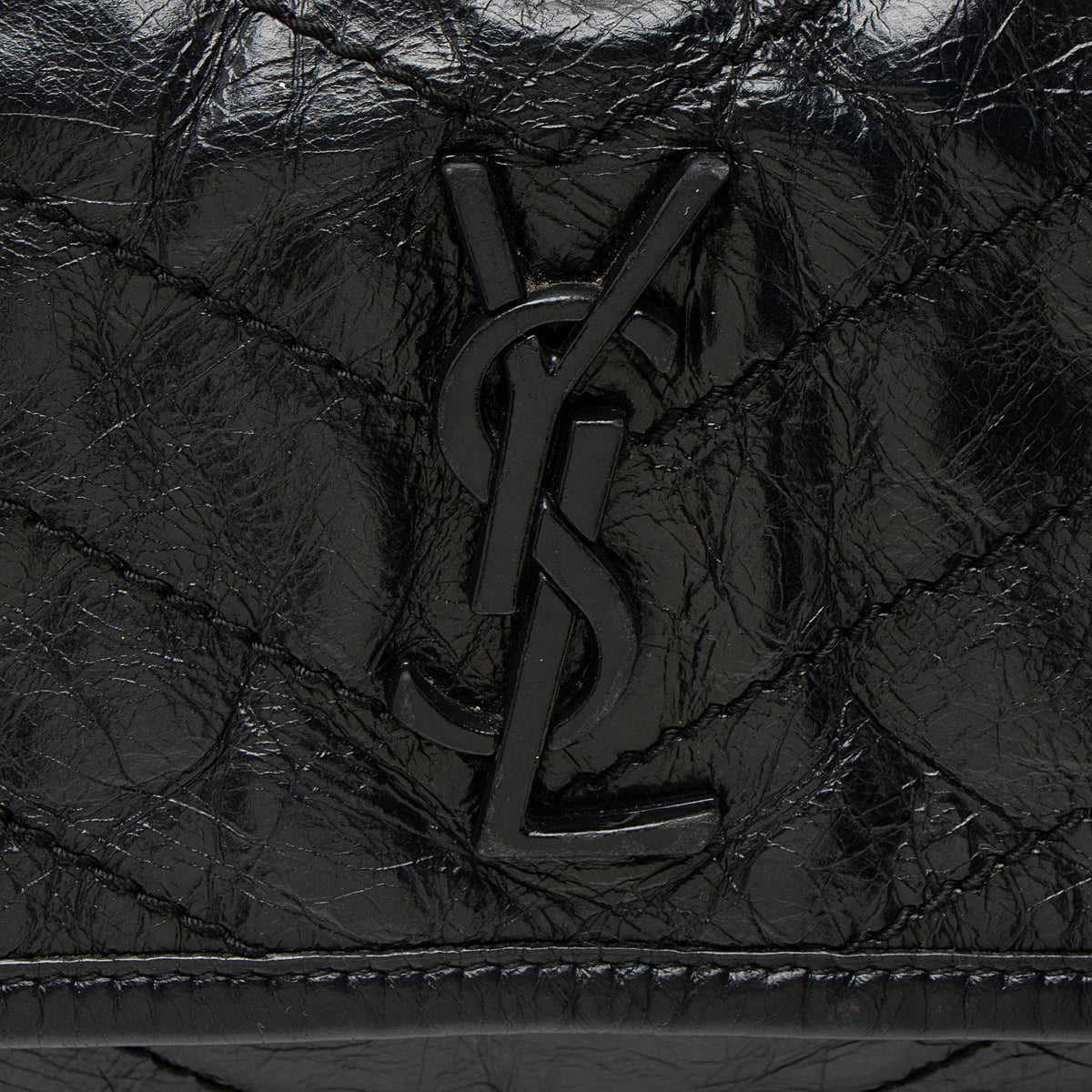 Saint Laurent Crinkled Calfskin Monogram Niki Belt Bag