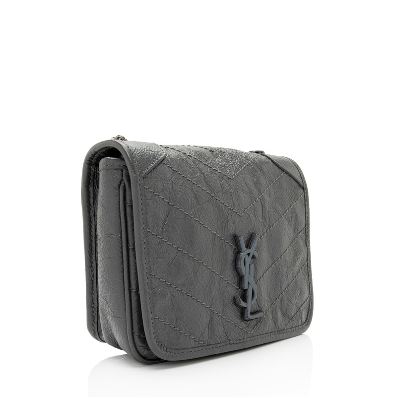 Saint Laurent Niki Monogram Ysl Large Flap Shoulder Bag In Light Gray